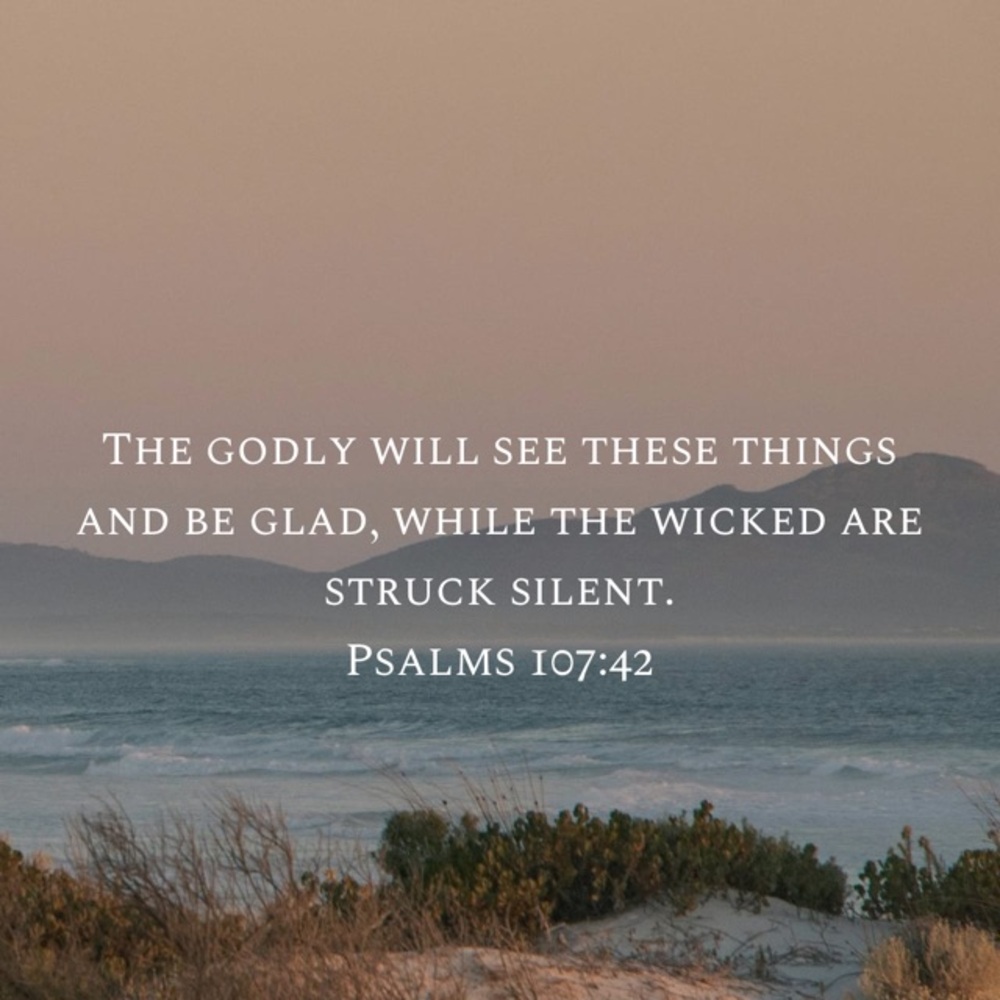 Inspirational Wall Art with Psalm 107:42